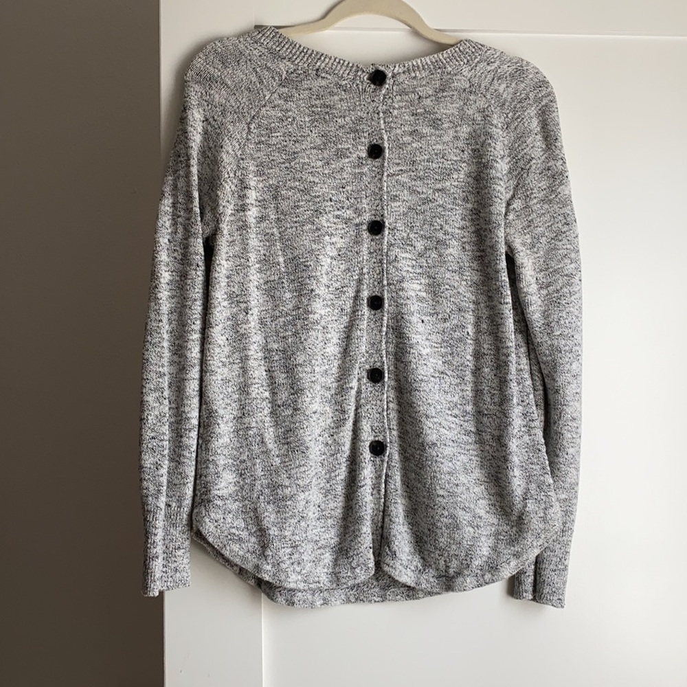 Madewell Gray Button Back Sweater - image 3
